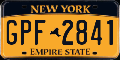 NY license plate GPF2841