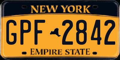 NY license plate GPF2842