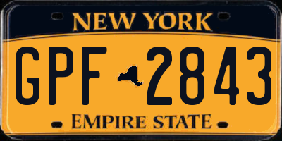 NY license plate GPF2843