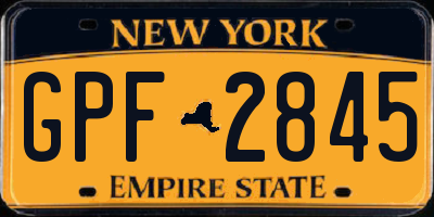 NY license plate GPF2845