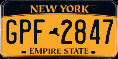 NY license plate GPF2847