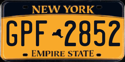 NY license plate GPF2852