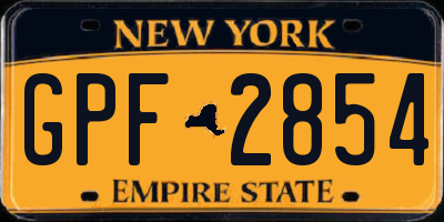 NY license plate GPF2854