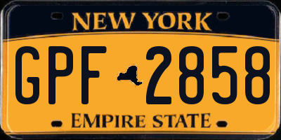 NY license plate GPF2858