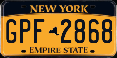 NY license plate GPF2868