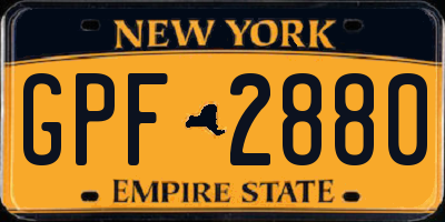 NY license plate GPF2880