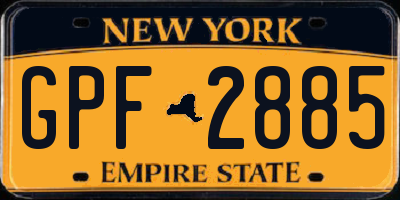 NY license plate GPF2885