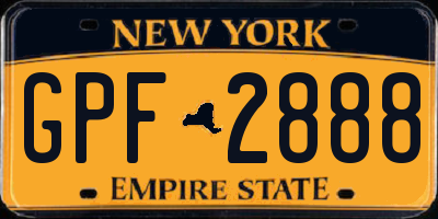 NY license plate GPF2888