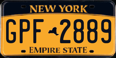 NY license plate GPF2889