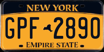 NY license plate GPF2890