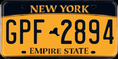 NY license plate GPF2894