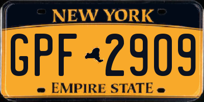 NY license plate GPF2909