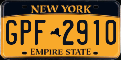 NY license plate GPF2910