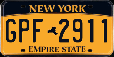 NY license plate GPF2911