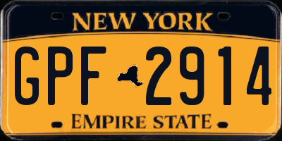 NY license plate GPF2914
