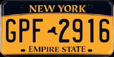 NY license plate GPF2916