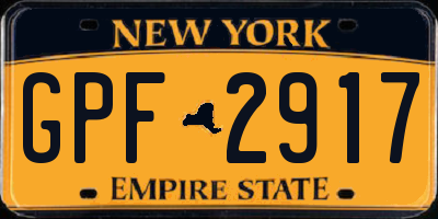 NY license plate GPF2917