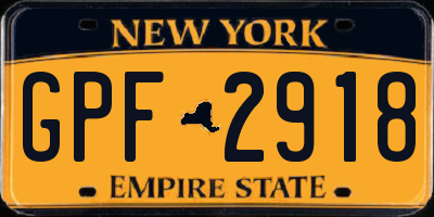 NY license plate GPF2918