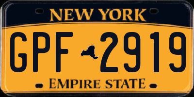 NY license plate GPF2919
