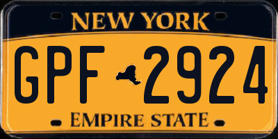 NY license plate GPF2924