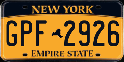 NY license plate GPF2926