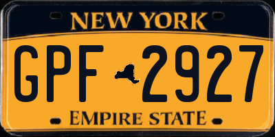 NY license plate GPF2927
