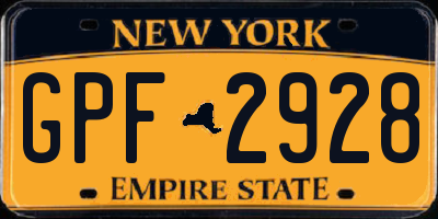 NY license plate GPF2928