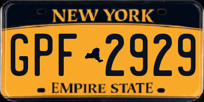 NY license plate GPF2929