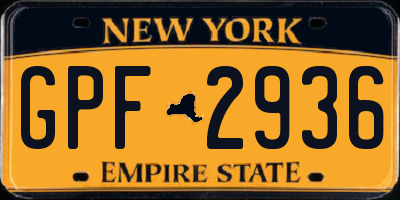 NY license plate GPF2936