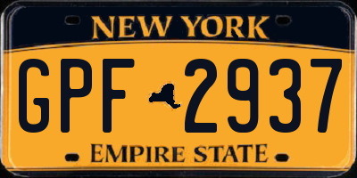 NY license plate GPF2937