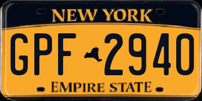 NY license plate GPF2940