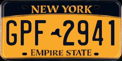 NY license plate GPF2941