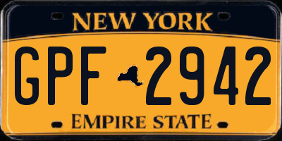 NY license plate GPF2942