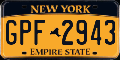 NY license plate GPF2943