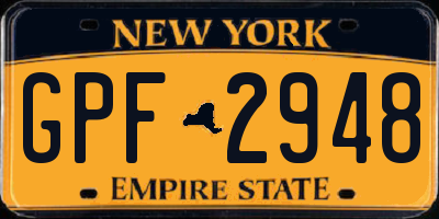 NY license plate GPF2948