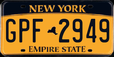 NY license plate GPF2949