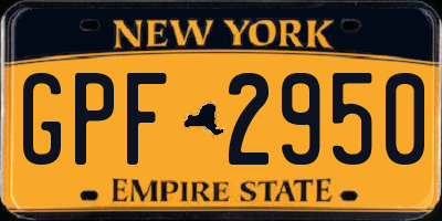 NY license plate GPF2950