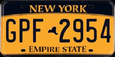 NY license plate GPF2954