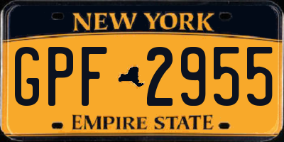 NY license plate GPF2955