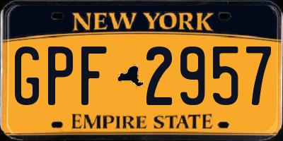 NY license plate GPF2957