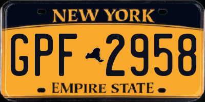 NY license plate GPF2958