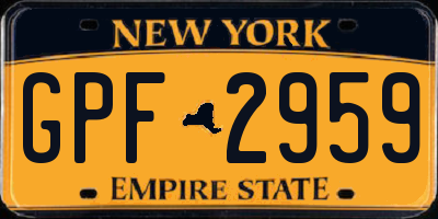 NY license plate GPF2959