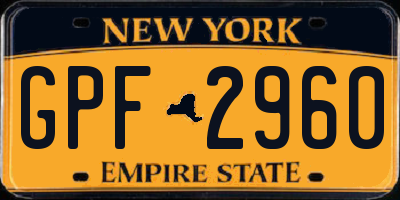 NY license plate GPF2960