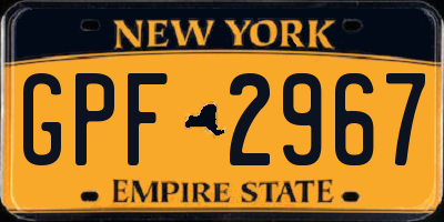 NY license plate GPF2967