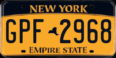 NY license plate GPF2968