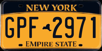NY license plate GPF2971