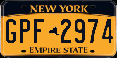 NY license plate GPF2974
