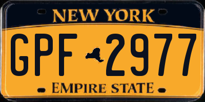 NY license plate GPF2977