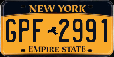 NY license plate GPF2991