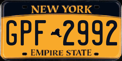 NY license plate GPF2992